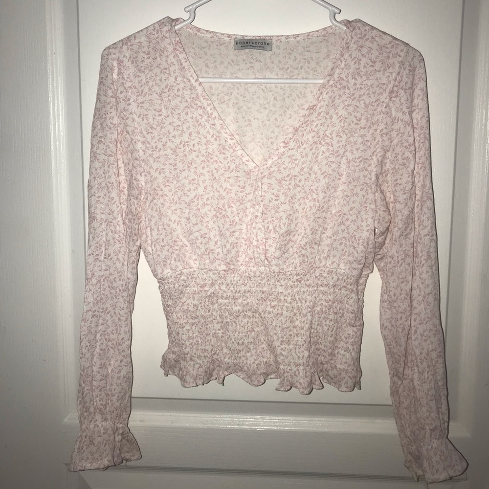 Pink and white blouse